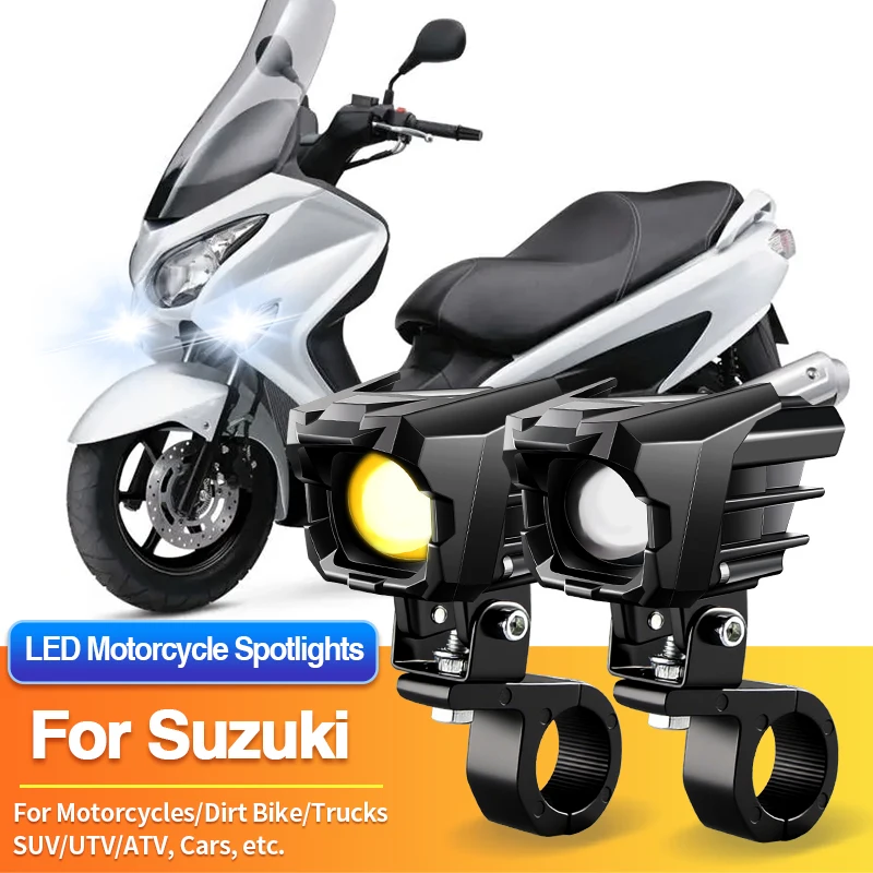 

1 Set LED Universal Motorcycles Headlights 2-Color Fog Light UTV ATV for Suzuki AX4 GD115/Boulevard C50/C50T/M109R/M109R Boss