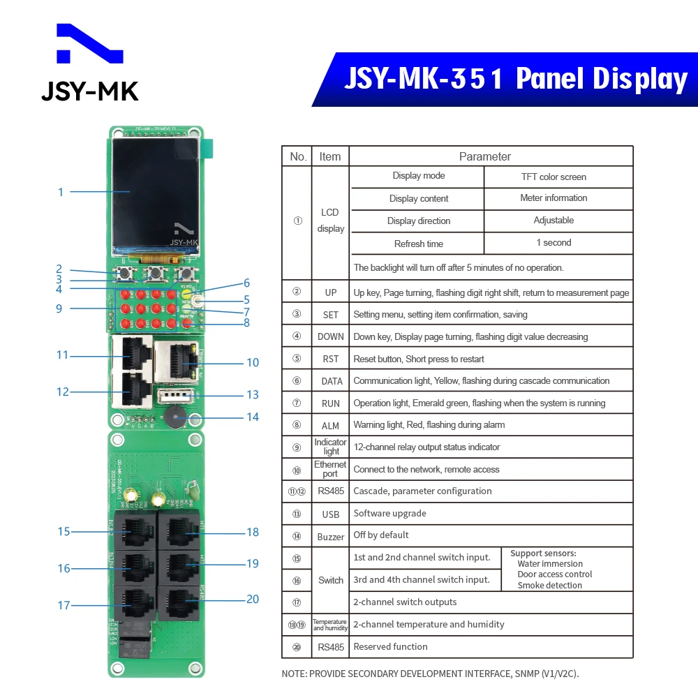 Intelligent PDU Meter Head Module 1U1P 220V 16A Realy AC for Network Remote Monitoring Management Power Distribution Unit System