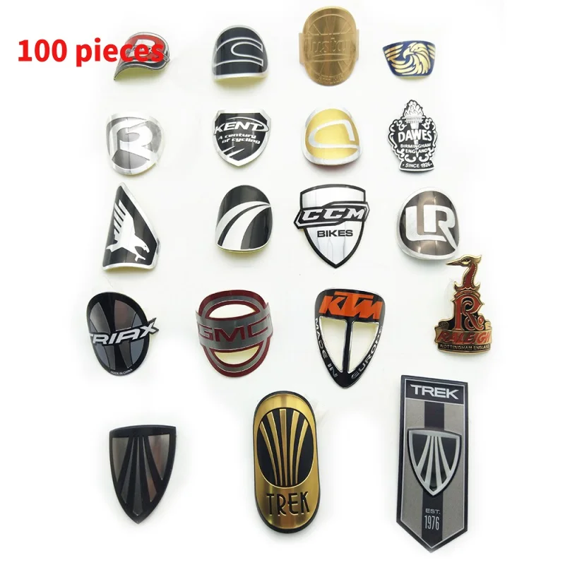 

10 0.Zhang.Custom.custom embossed aluminum metal bike logo label stickers