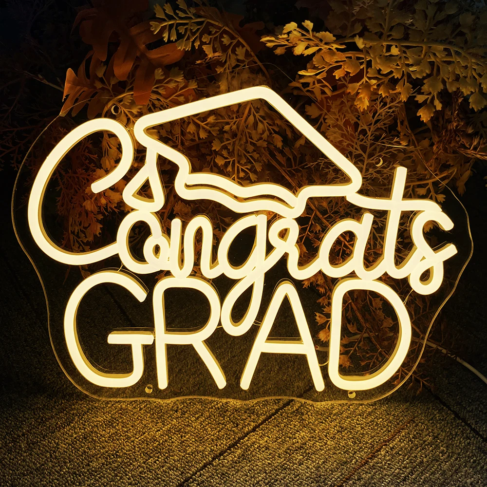 

Neon Sign Congrats Grad Light for Graduation Wall Door Room Decor Congratulation Lighting Neon Signs Gift For Graduation Party