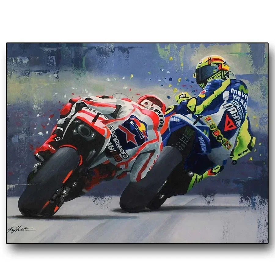 

131233 Oil Painting Paint By Numbers Motorcycle Racer On Canvas DIY Acrylic Painting Wall Art Picture Home Decor