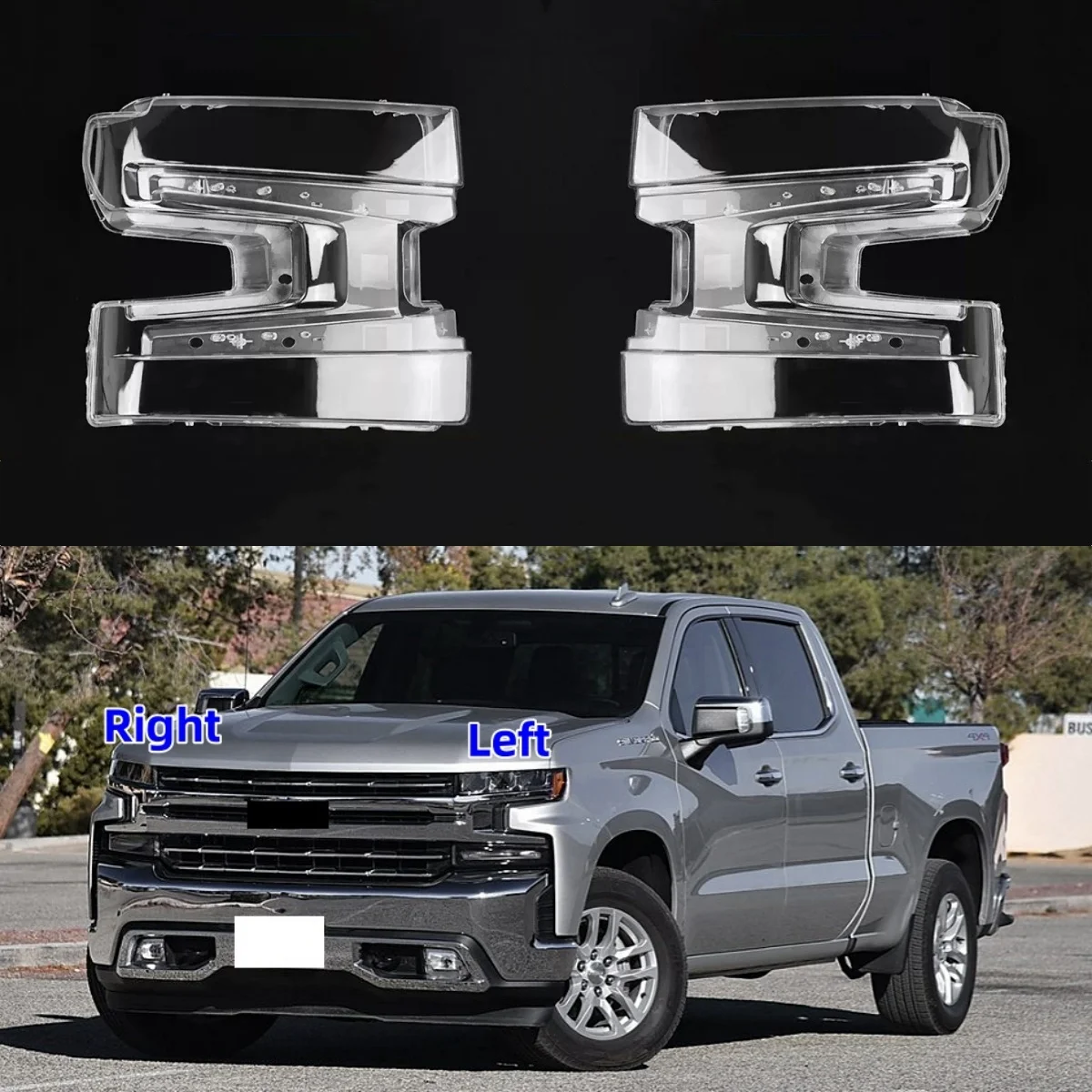 

For Chevrolet Silverado 2019 2020 2021 Headlight Shell Transparent Headlamp Cover Plexiglass Replace Original Lampshade