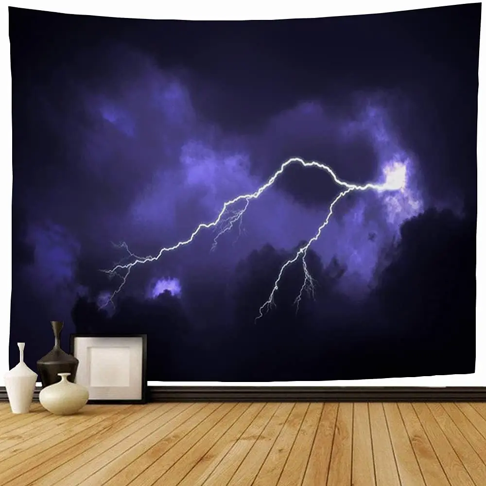 Lightning Tapestry Natural Disaster Dark Clouds Thunder and Lightning Tapestry Wall Hanging Decor for Bedroom Living Room Dorm