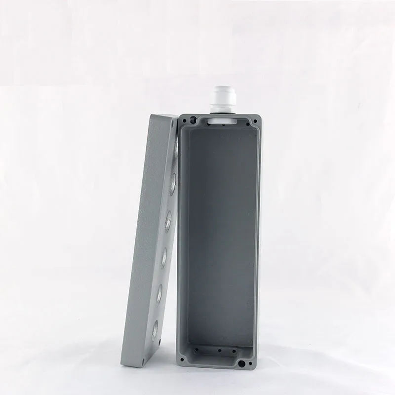 Waterproof Cast Aluminium Button Box Explosion-proof Industrial Switch Box Electric Power Control IP67 Junction Box Open Hole