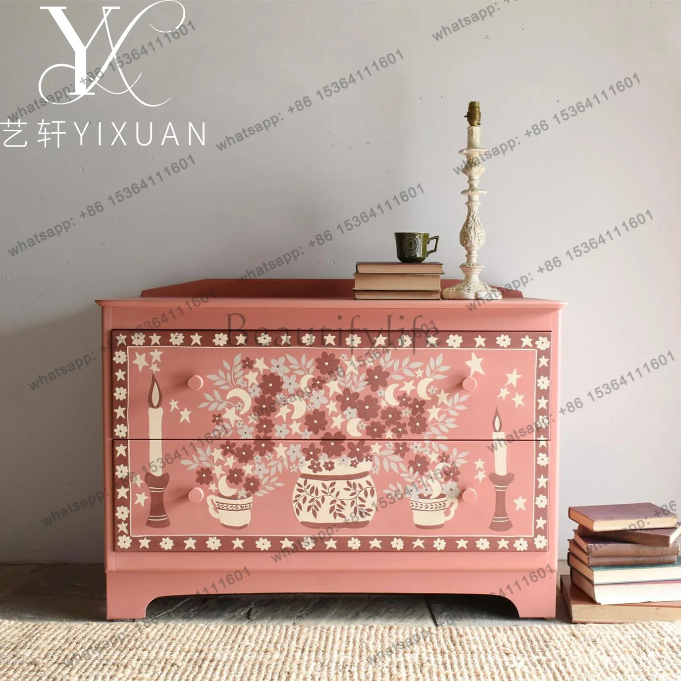 XX French retro oil wind two chest cabinet American pastoral style simple furniture customization