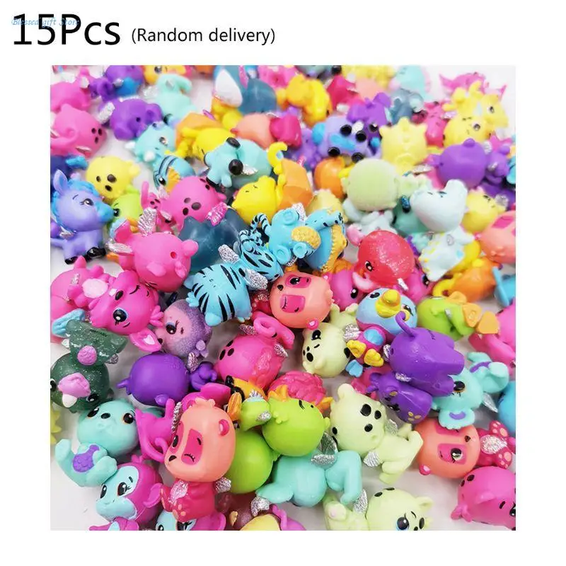 15pcs Pet Shop Small Mini Animals Old Figures Model Collection Micro Landscape Decoration