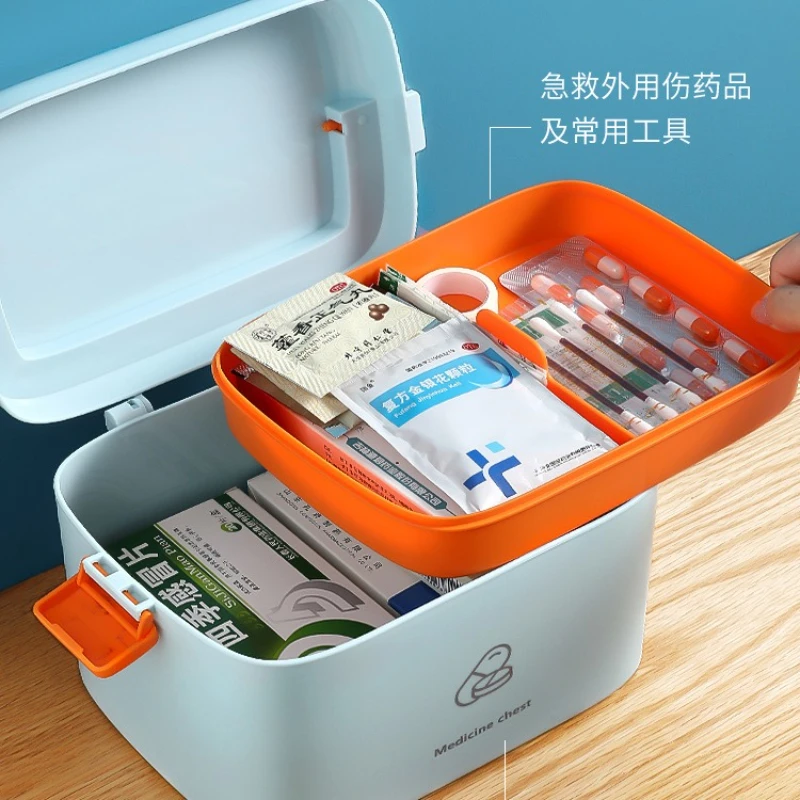 Home First-Aid Kit Family Size Large Capacity Medicine Box Complete Emergency Medical Care and Pharmaceutical Storage
