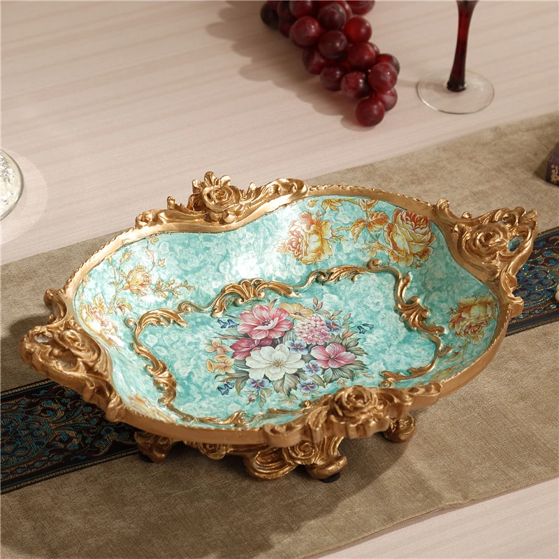 

European Fruit Plate Housewarming Gift Items Retro Home Decoration Resin Tabletop Living Room Coffee Table Decoration