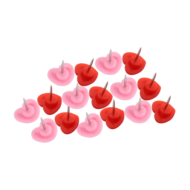 150 PCS Heart Push Pins, Red Bulletin Boards Thumb Tacks, Pink Cute Wall Tacks Decorative For Cork Board Home And Office