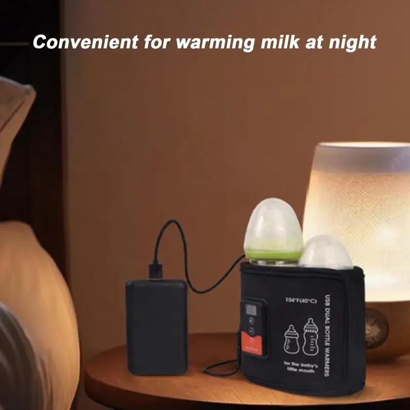 

Portable Bottle Warmer Cover USB Travel Milk Heat Keeper Thermostatic Bottle Warmer Portable Smart Temperature Control Double