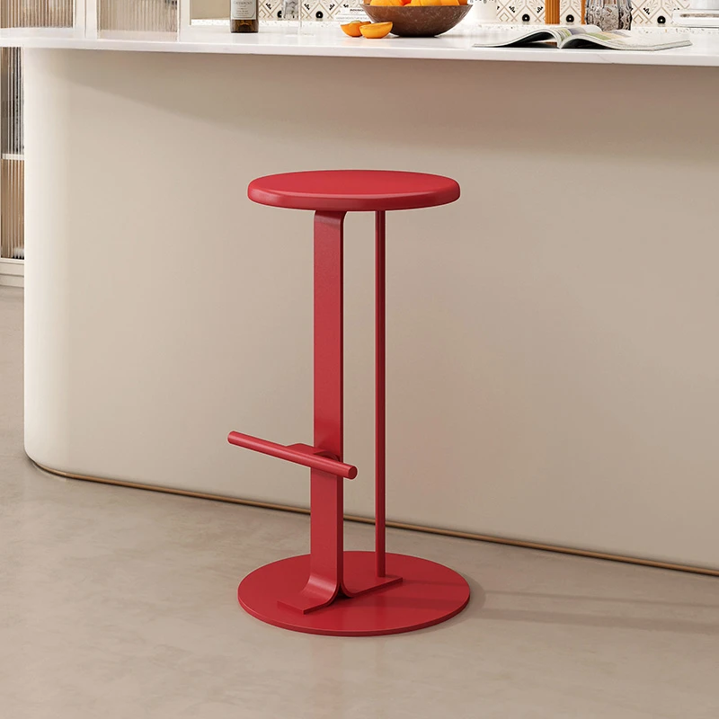 Tabouret de Bar Minimalement Moderne en Fer Chaise Haute de Styliste, Cuisson à Haute Température, Peinture, Chaises de Bar, Café, Lait, Thé, Siège de Comptoir