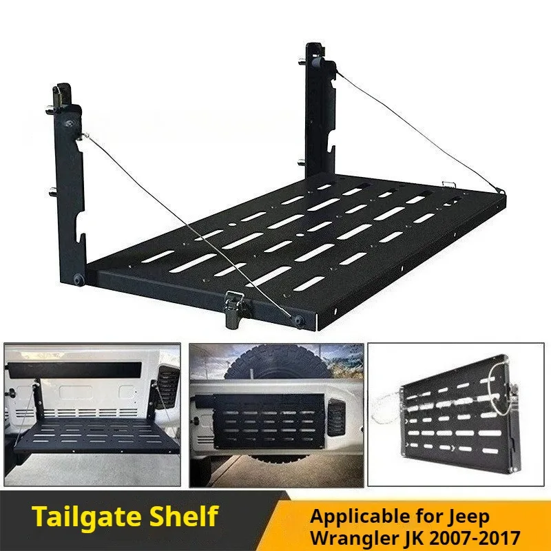 Foldable Car Tailgate Table Rear Applicable for Wrangler JK 07-17 Multifunctional Tailgate Storage Rack Car Exterior Accessories