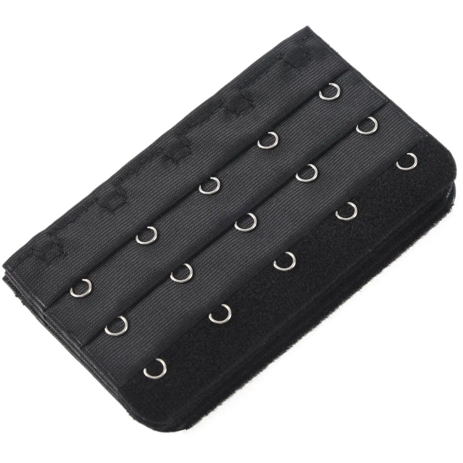 ABQR Black 5 Rows Hook and Eye Tape Extension Bra Strap Extender 5 Pcs for Women