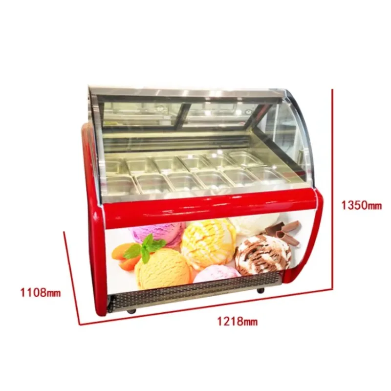 Deposit Commercial Gelato Ice Cream Display Freezer Popsicle Freezer Showcase Fridge Gelato Display Freezer
