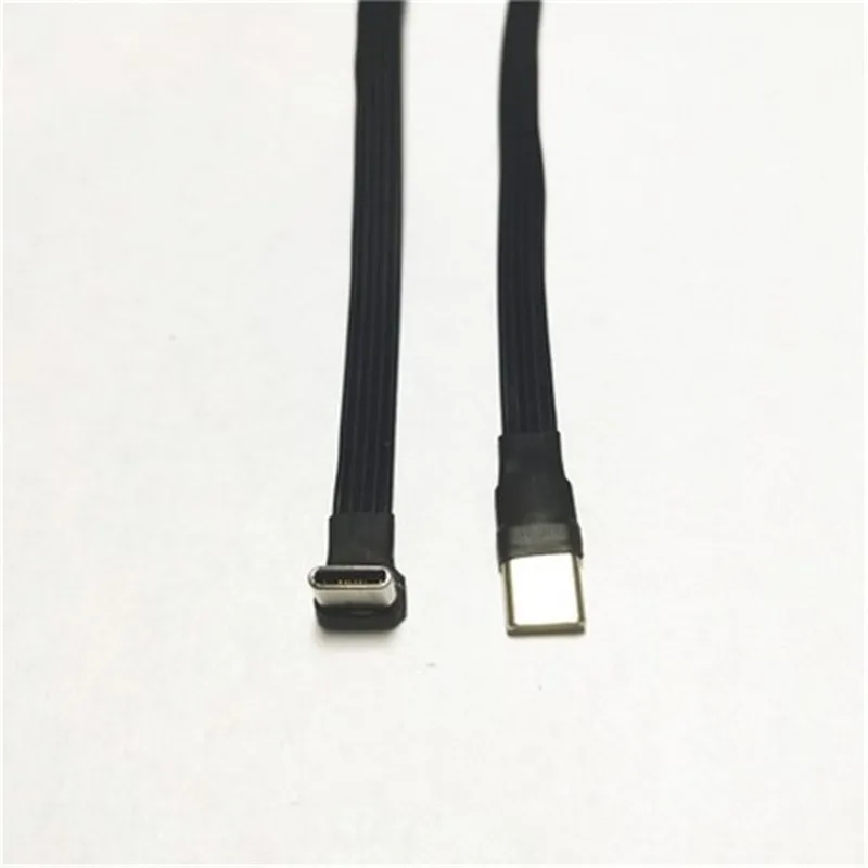 Typ C zu USB-C 90-Grad-Winkeladapterkabel Powerbank Flexibles Kabel PD-Kabel Ladekabel USB C gebogenes flaches Silikonkabel