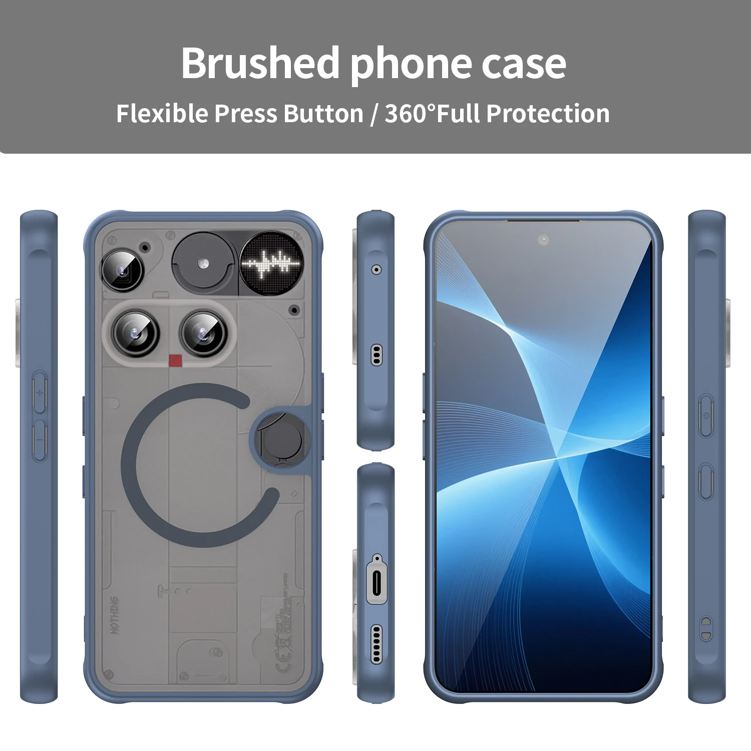 Für Nothing Phone3 Matte Case, kompatibel mit MagSafe, Fallschutz, schlanker Schutz, durchscheinende Abdeckung für Nothing Phone 3 – Detail 2