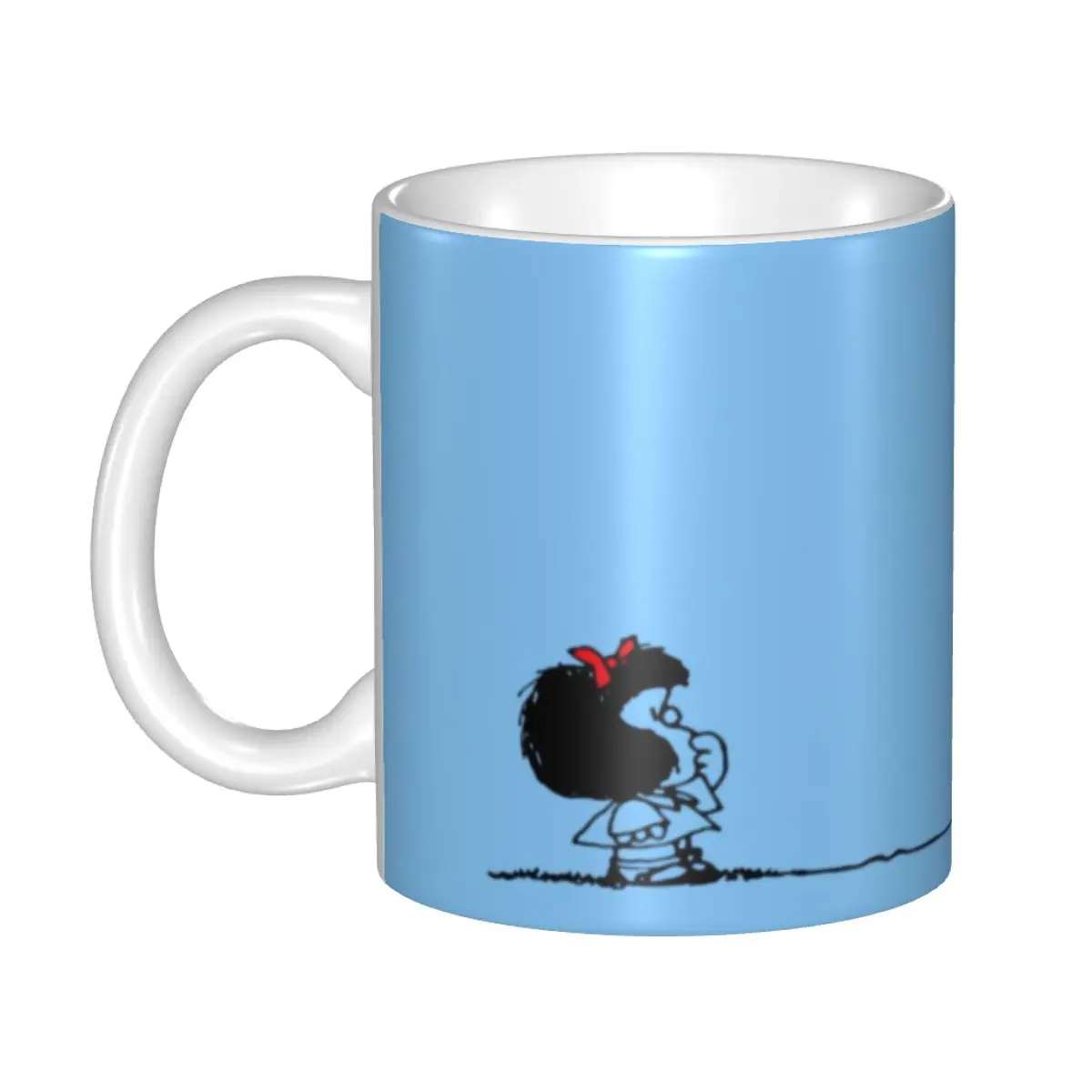 Personalized Mafalda Balloon Heart Coffee Mug DIY Cartoon Quino Comics Ceramic Milk Tea Cups