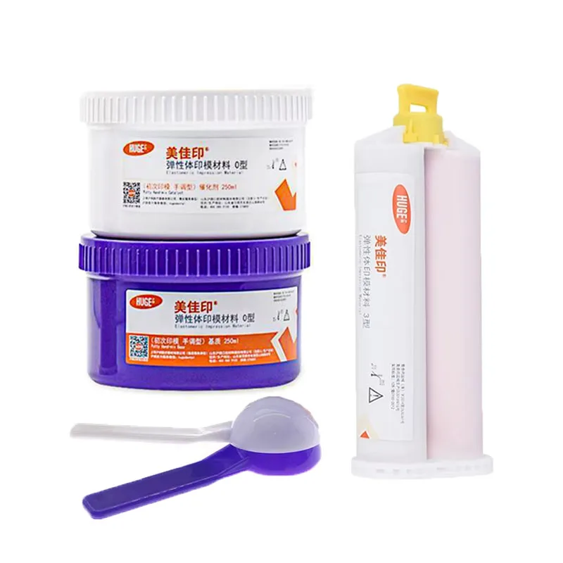 1Set Dental Silicone Impression Material Kit Putty Silicone Rubber Elastomeric Mixing Tips Set Dental Supplies