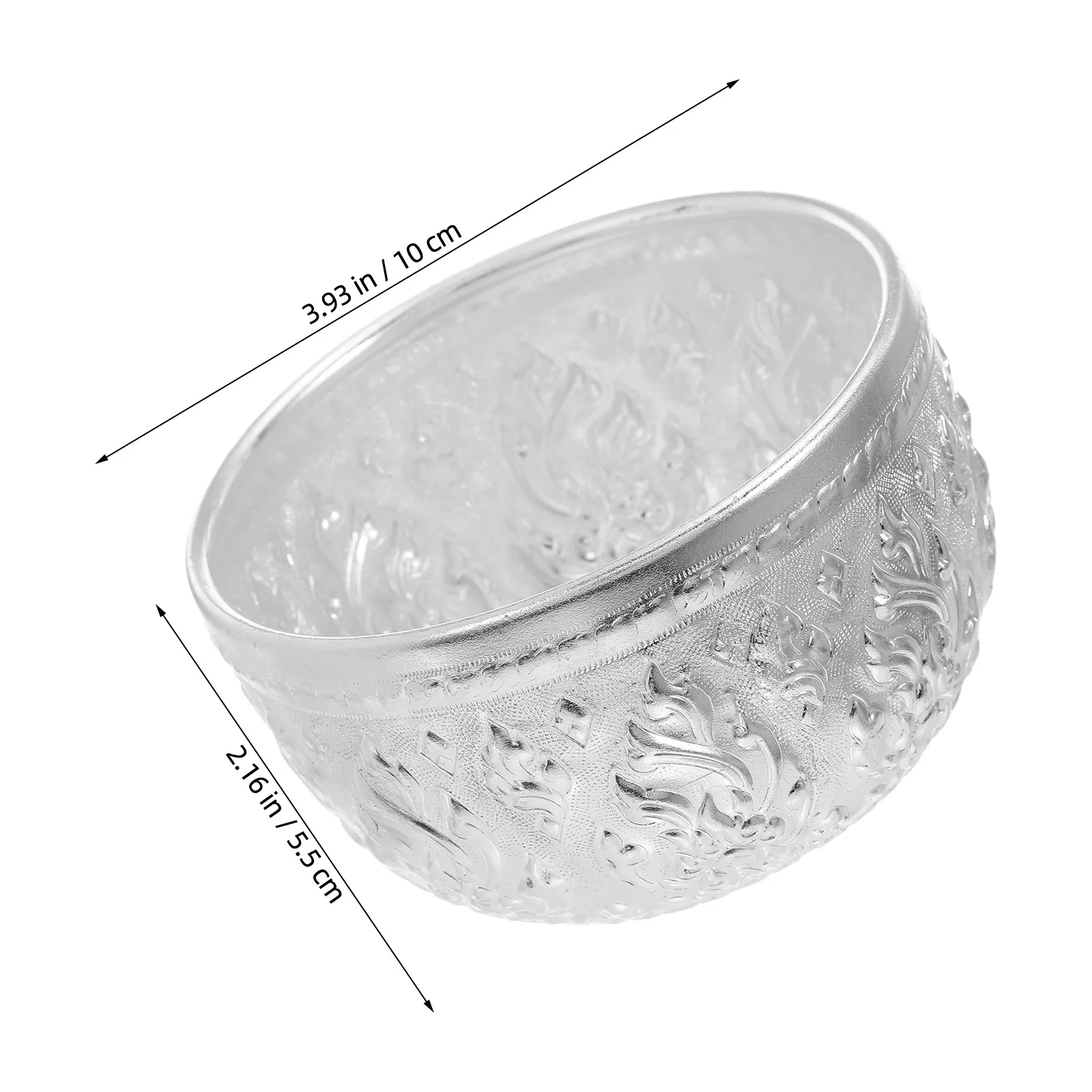 Decorative Tin Dish Metal Bowl Carved Thai Hand Cultural Food Serving Ethnic Restaurant Fruit Style Rice Asian Hotel