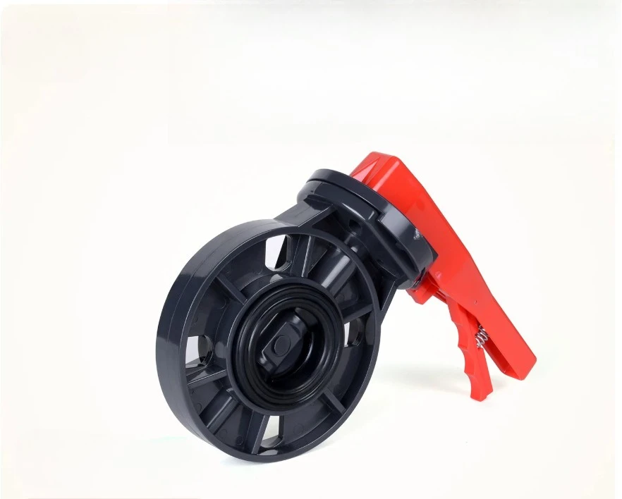 UPVC handle butterfly valve pipeline valve switch pvc manual clamp valve chemical accessories 90 110 160
