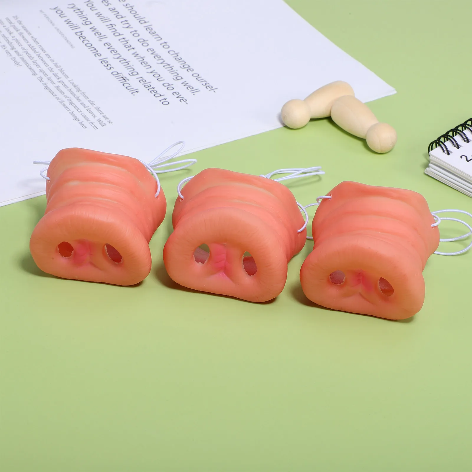 3 Piezas de Nariz de Cerdo Elástica, Accesorio de Disfraz para Cosplay, Correa Ajustable, Accesorio de Disfraz para Fiestas, Nariz de Cerdo para Actuaciones