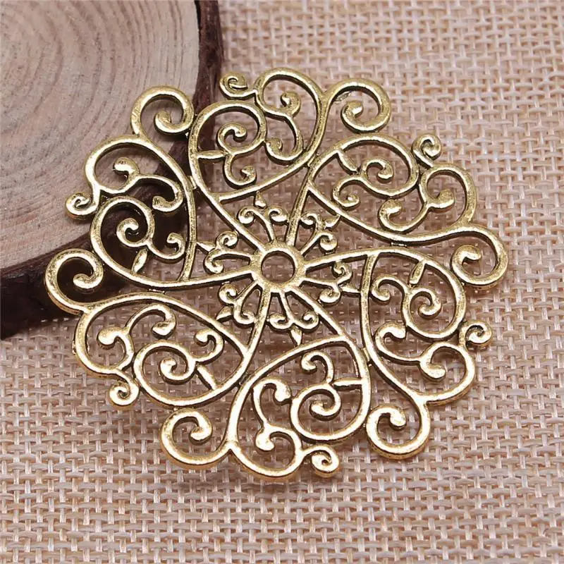 Mandala Pattern Pendant Matte Finish 5 Colors 55x52mm DIY Craft Accessory for Custom Jewelry Making Handmade Decoration