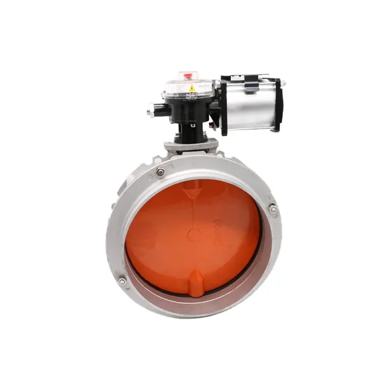 Factory Direct Sales V2FS Pneumatic Dust Butterfly Valve Alu Alloy Cement Mixing Plant Double/Single Flange Dust Butterfly Valve