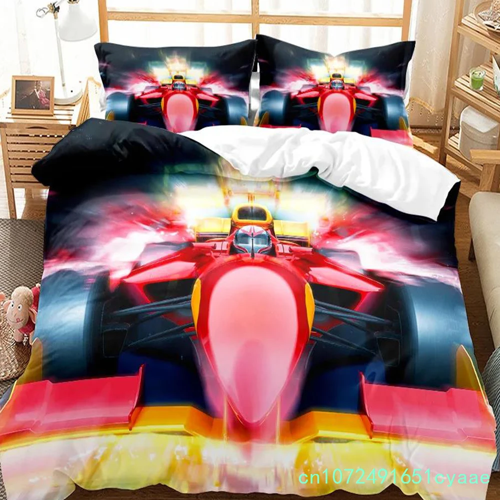 Relay Race Car Game Duvet Cover Set UK Single Double Queen US Twin Full King Size Bed Linen Set Duvet Cover Bed Set Quilt Cover