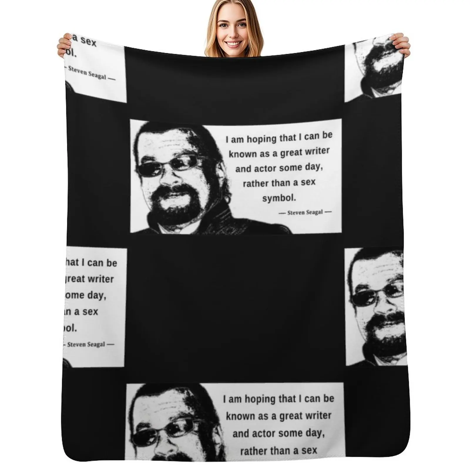 Steven Seagal - Sex Symbol Essential Throw Blanket Flannel Fleece Soft Warm Throw Blanket
