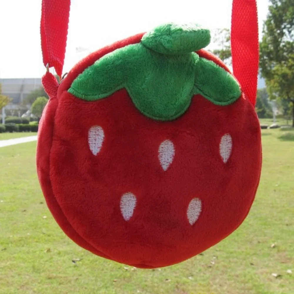 Cute Fruit Shape Plush Coin Purse Pocket Child Multifunctional Wallets Watermelon Pineapple Orange Strawberry Purse Bag Keychain