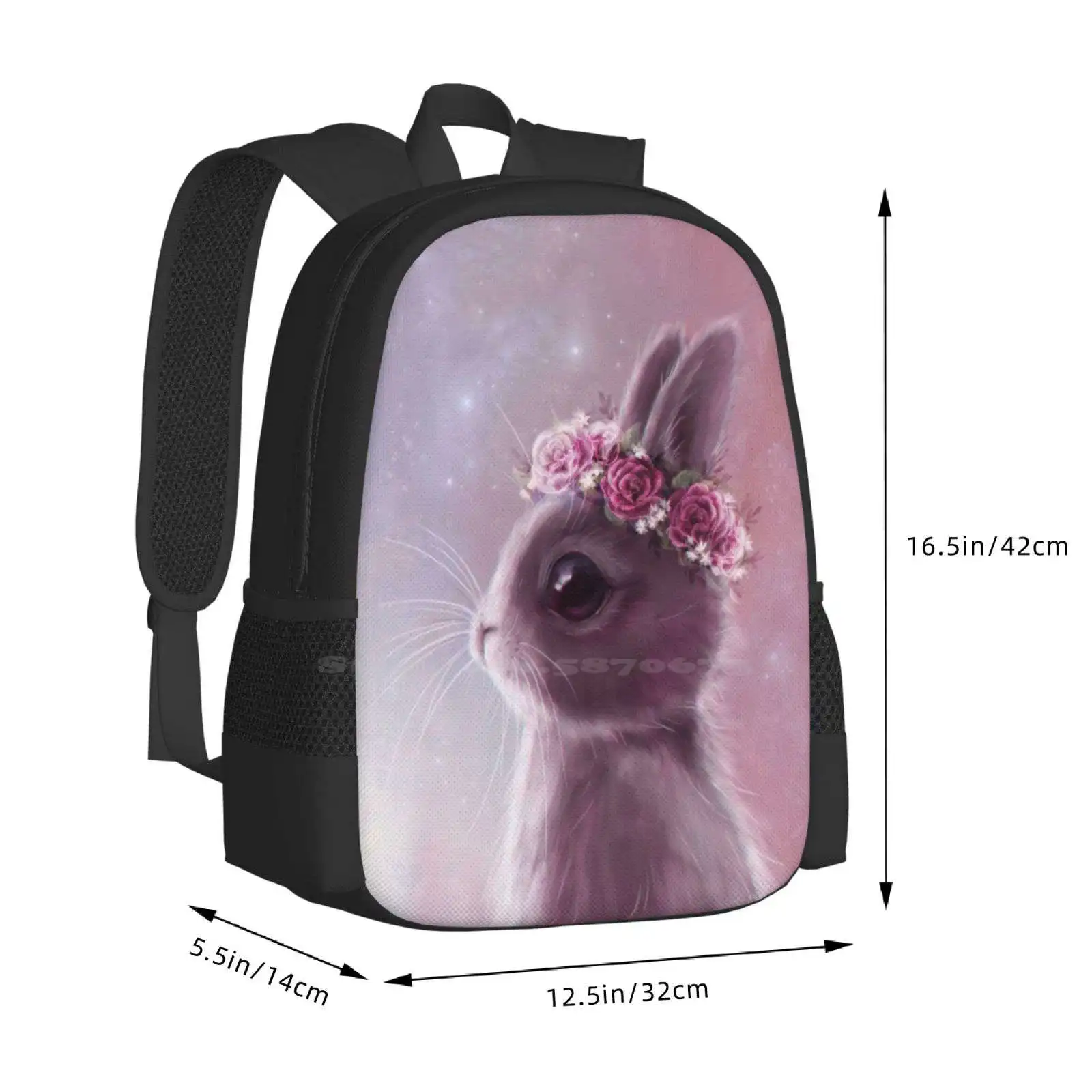 Mochila escolar de gran capacidad para ordenador portátil, bolsa bonita y mágica con diseño de ojo de Animal para mascota, color rosa Pastel, Kawaii