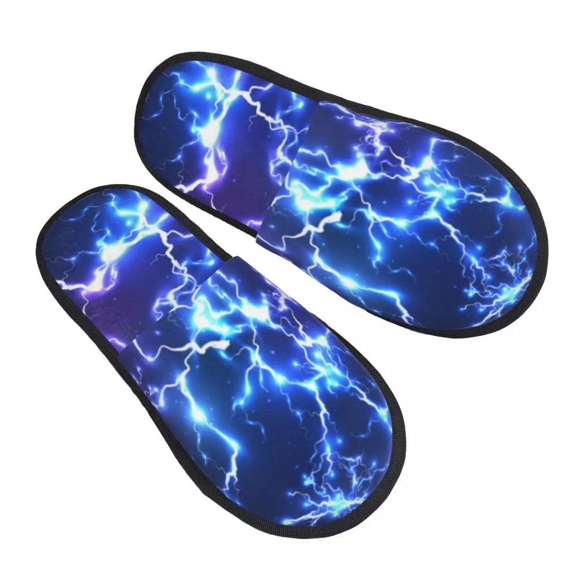 

Шлепанцы с абстрактным синим молнией для дома, зимняя обувь для дома, шлепанцы с закрытым носком, сланцы