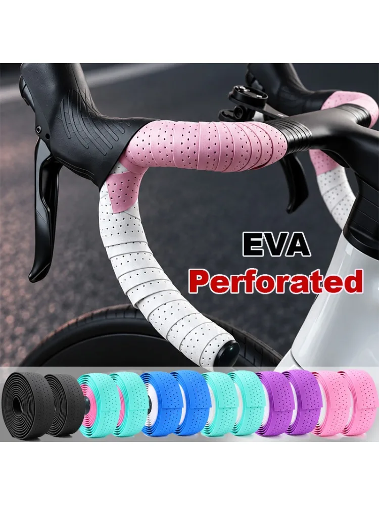Soft EVA Bicycle Handlebar Tape Non-Slip Shock Absorbing Road Gravel Bike Handle Wrap Strap Sweat-absorption Cycling Bar Tapes