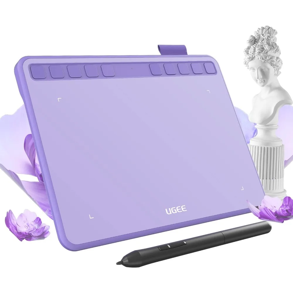 6.5x4 Inch Tablet with 10 Hot Keys, Stylus, 8192 Pressure Sensitivity, 60 Tilt for PC, Mac, Windows, Android