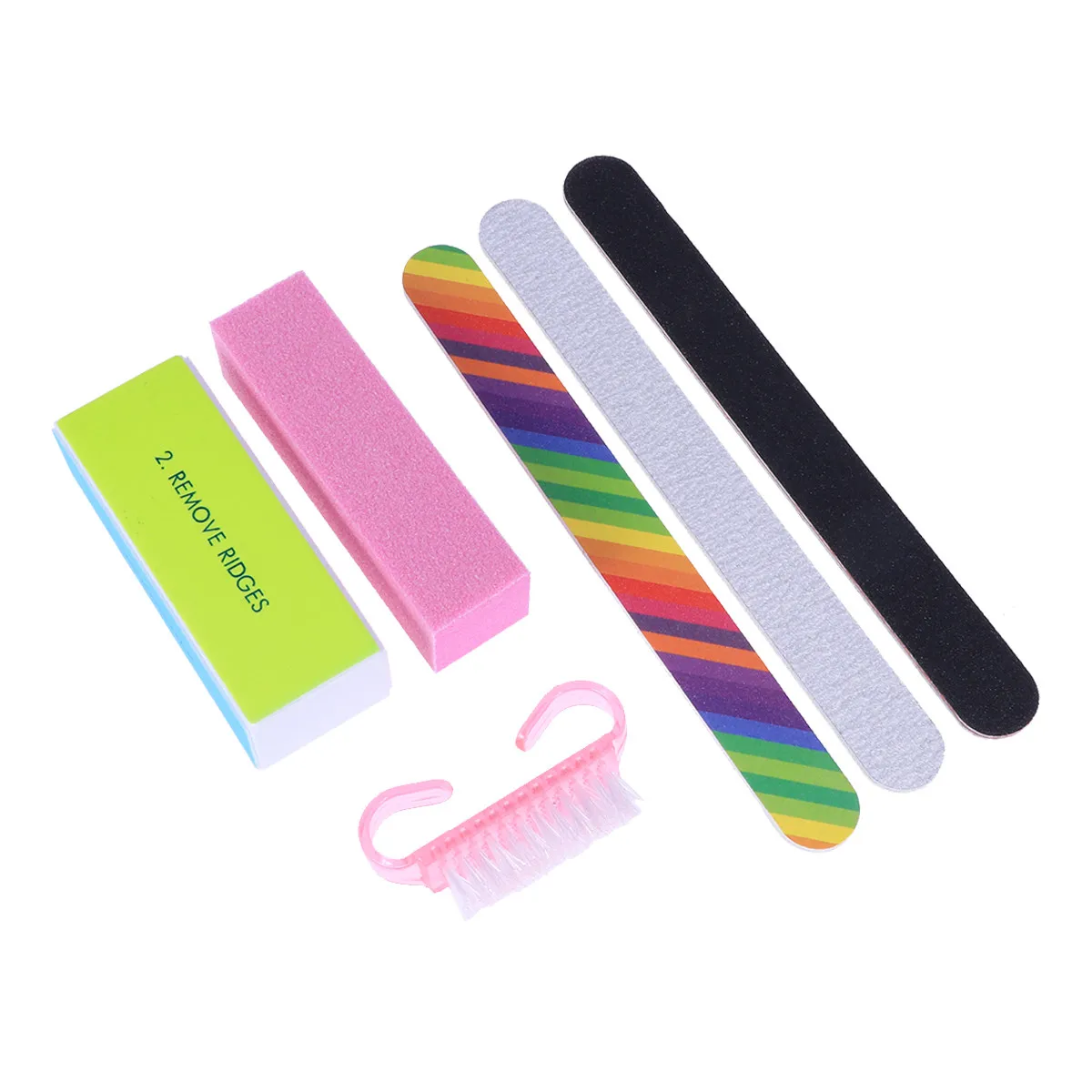 6Pcs Nail Files Buffer Sandpaper Manicure Tools Nail Art Kit Durable Trimming Accessories for Home Salon Polish Tools