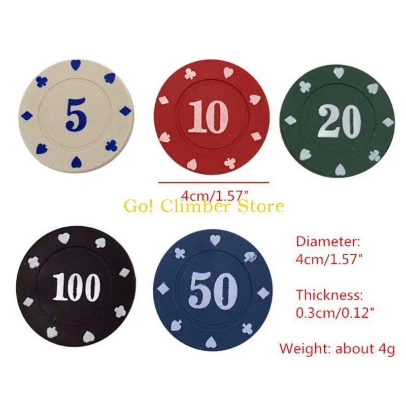 Q84C 100pcs 5 ألوان بلاستيك البوكر رقاقة Chips احترافية كازينو رقائق البوكر الأوروبية