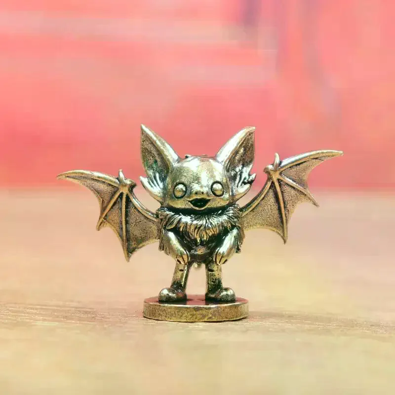 Brass Flying Bat Figurines Miniatures Desktop Ornaments Vintage Handicraft Home Decorations Crafts Micro Landscape Accessories