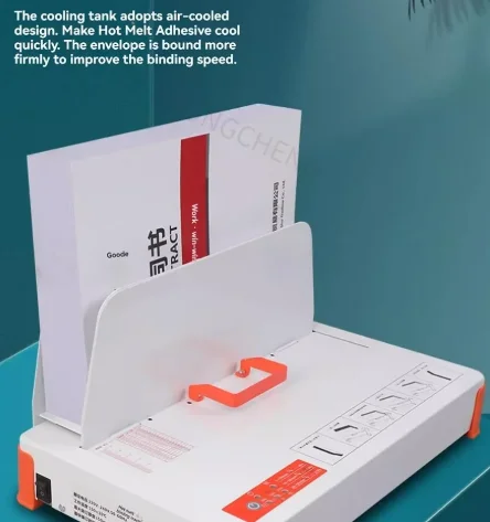 Electric hot melt glue photo album and document fully automatic binding machine, A4 book small holeless glue machine