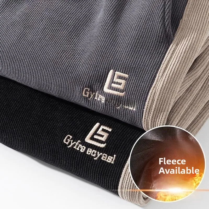 

Men's Thiened Fce Lined Loose Casual Pants Autumn Winter New Sle Dstring Corduroy Long Trousers Trendy Youth Faion