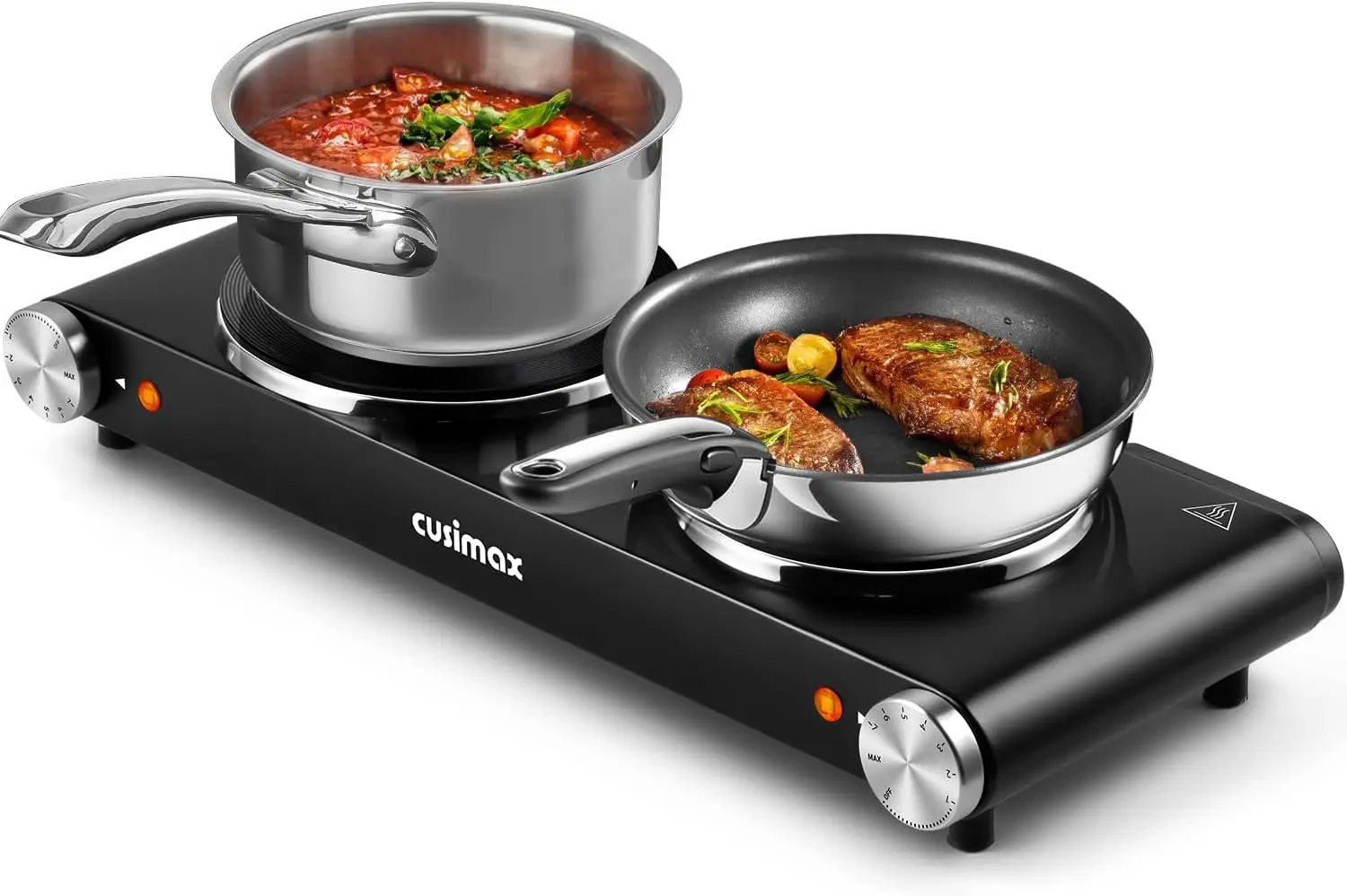 

Double Hot Plates Electric Burner, 1800W Countertop Cooktop with Adjustable Temperature Control, Portable Stove for Cooking,