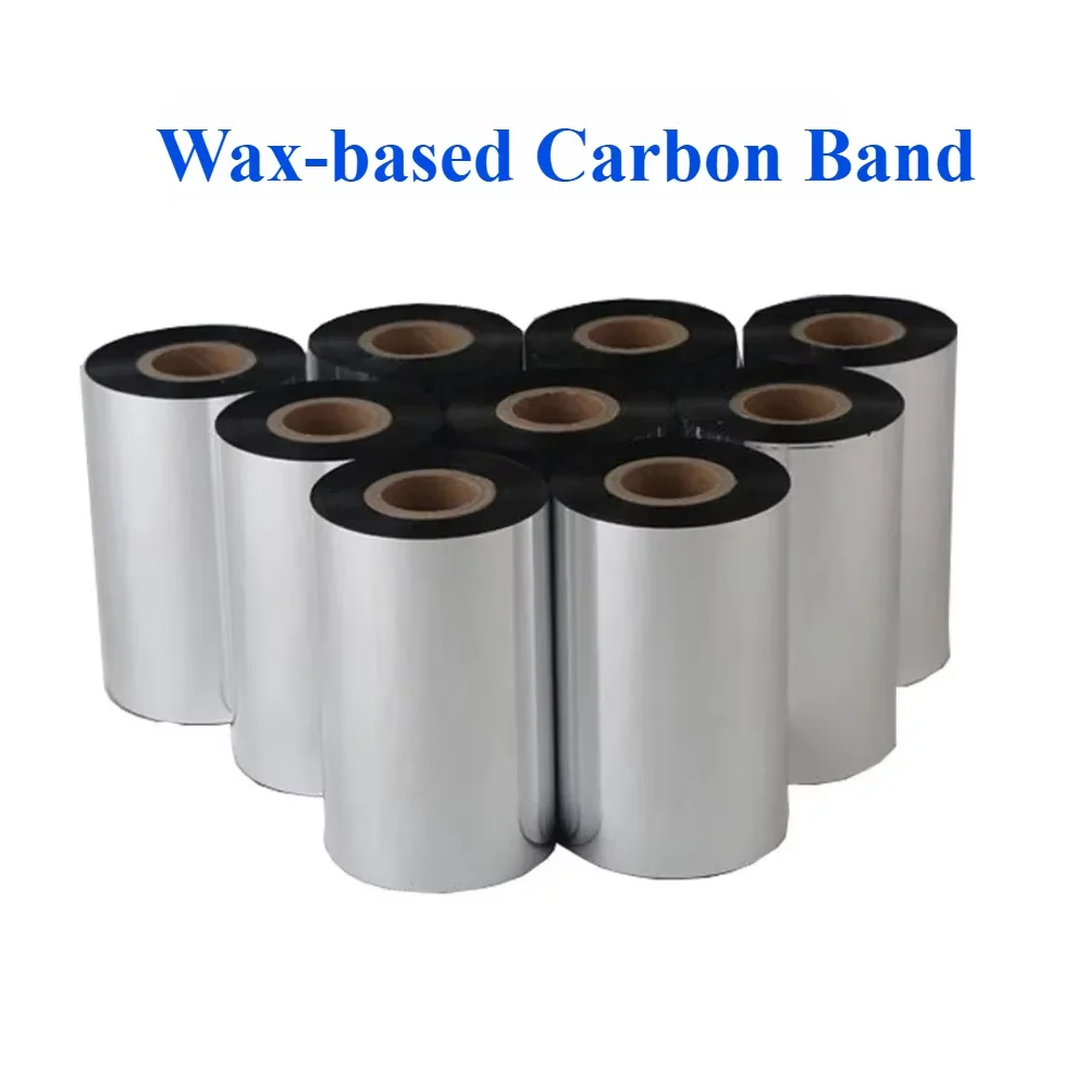 

Wax-based carbon band Width 50mm/60mm/70mm/80mm/90mm/100mm/110mm Length300m Wax Label Ribbon for Thermal Transfer Printer