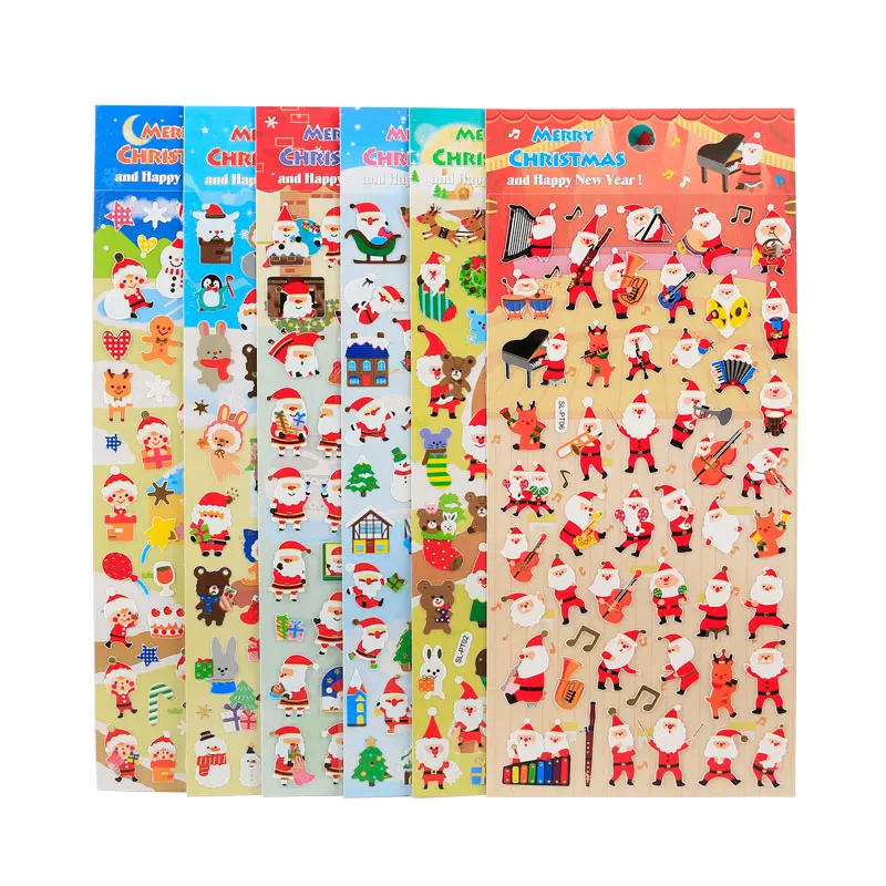 4 pcs Merry Christmas Golding Christmas Special Adhesive Stickers Scrapbooking DIY Journaling Diary Cute Stationery Stickers