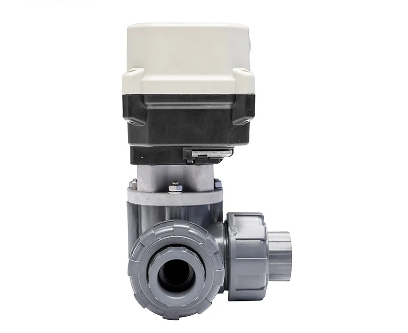 Miniature Electric UPVC Three-way Ball Valve Mini Adjustable Power-off Refining Small Electric Ball Valve
