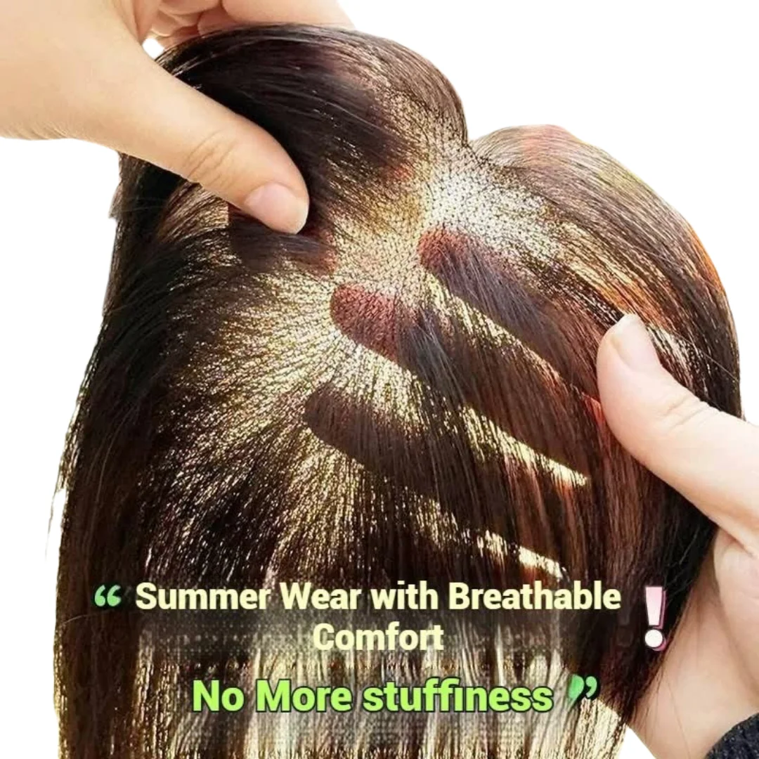 100% شعر بشري مصنوع يدويًا للنساء مع غرة بدون حدود طبقة واحدة غير مرئية من الدانتيل مشابك شعر في هامش