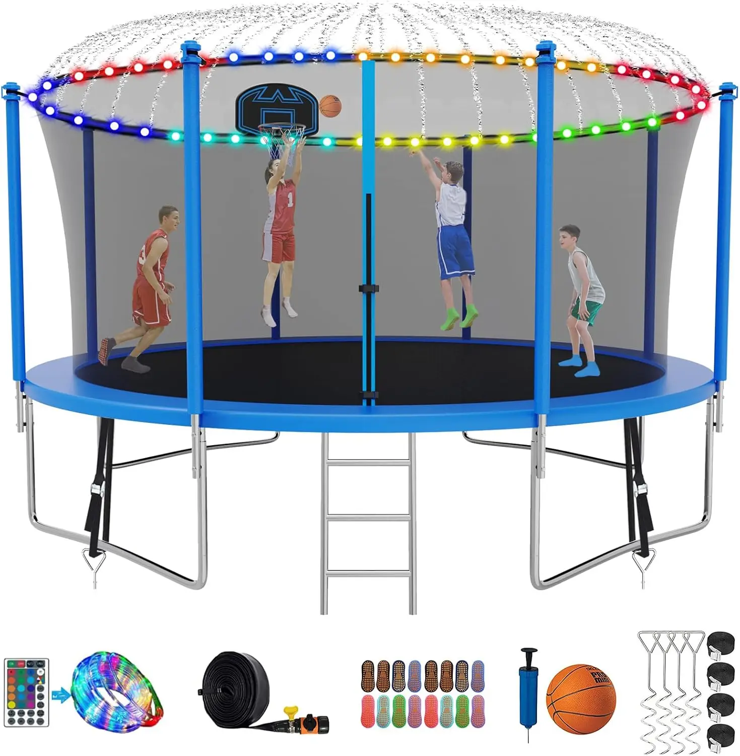 

Tranpoline 1500LBS 16 15 14 12 10 8 FT Tranpoline for 7 10 Kids and Adults Windproof Outdoor Tranpoline with Enclosure Net Baske