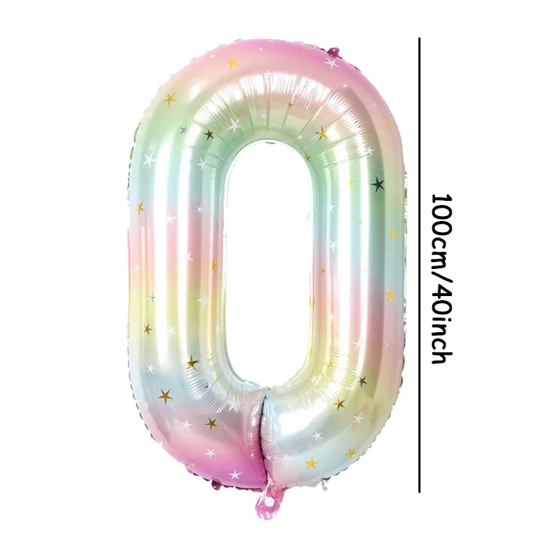 1 Stück 40-Zoll-Regenbogen-Digitalfolienballon mit Farbverlauf und Sternen aufgedruckt für Geburtstagsfeiern, Jubiläen, Feiertage – Detail 6