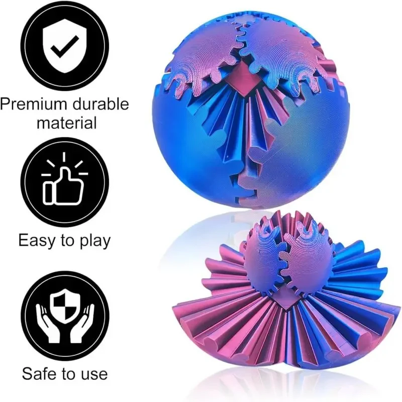 The Steampunk Whirling Wonder Fidget Spin Ball Gear 3D Printed Stress Relief Toys Wonder 3D Printed Spin & Relaxing Fidget Ball