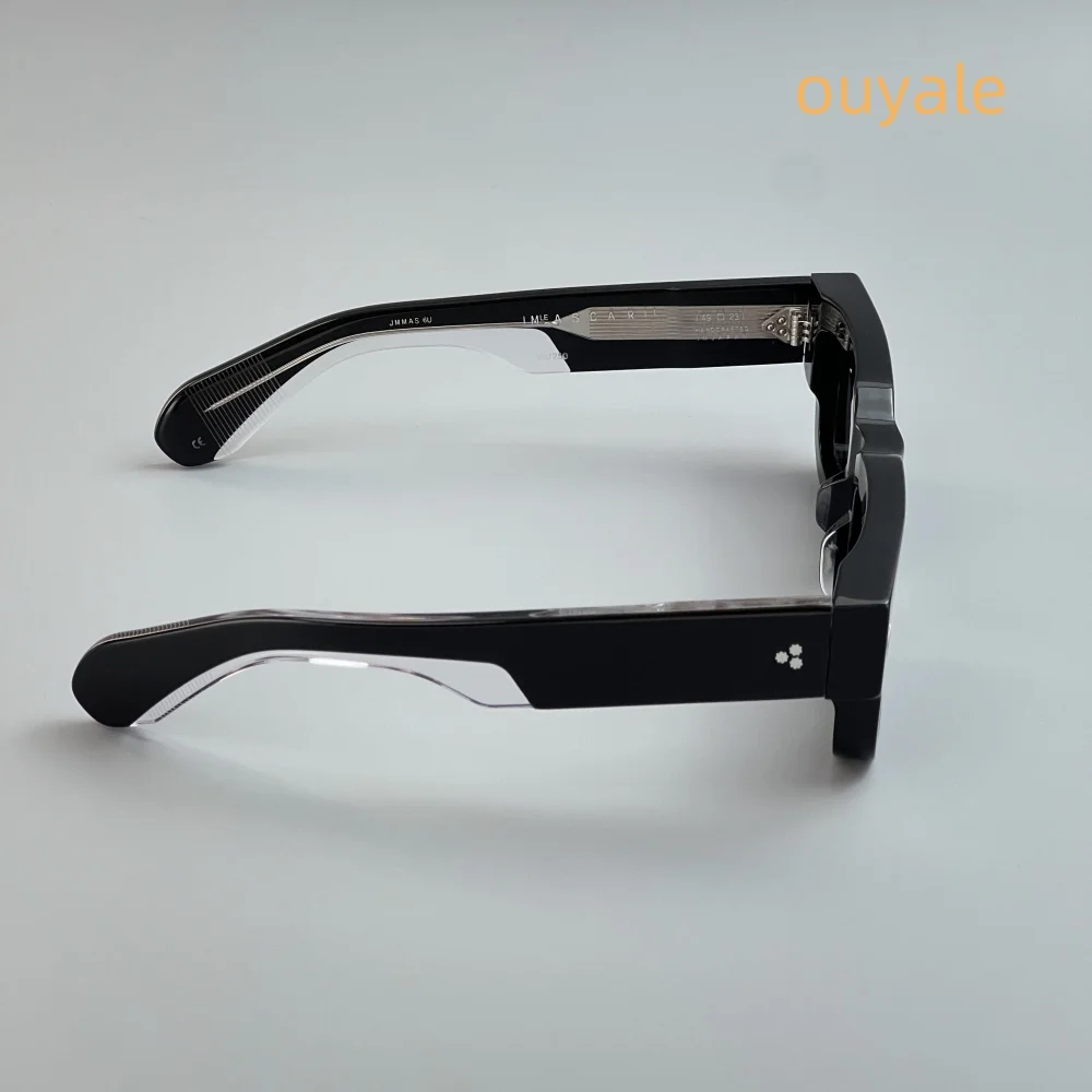 JACQUES ASCARI Occhiali da sole quadrati in acetato da uomo Occhiali da sole firmati con protezione UV400 per viso piccolo