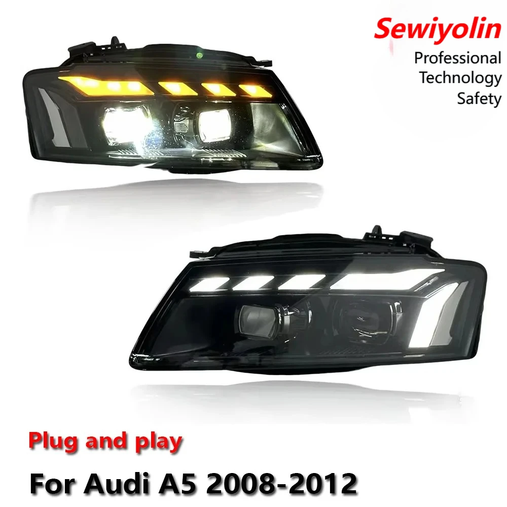 

Car LED Headlight Assemblies For Audi A5 2008-2012 DRL Brake Turn Signal Lamp Plug And Play