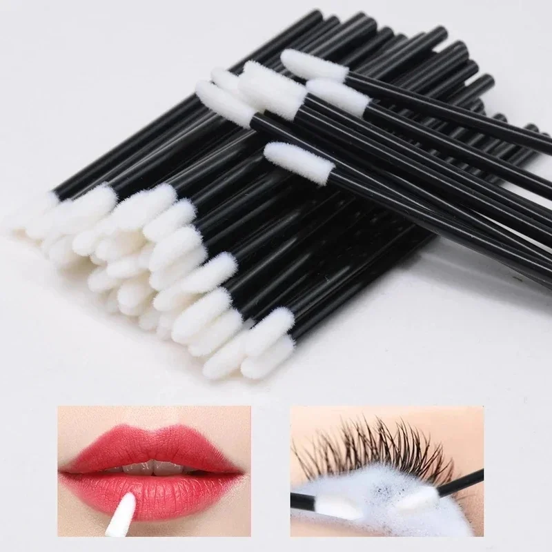 50/100Pcs Disposable Brush Eyelash Extension Cleaning Brushes Crystal Lipstick Applicators Cleaner Makeup Tools